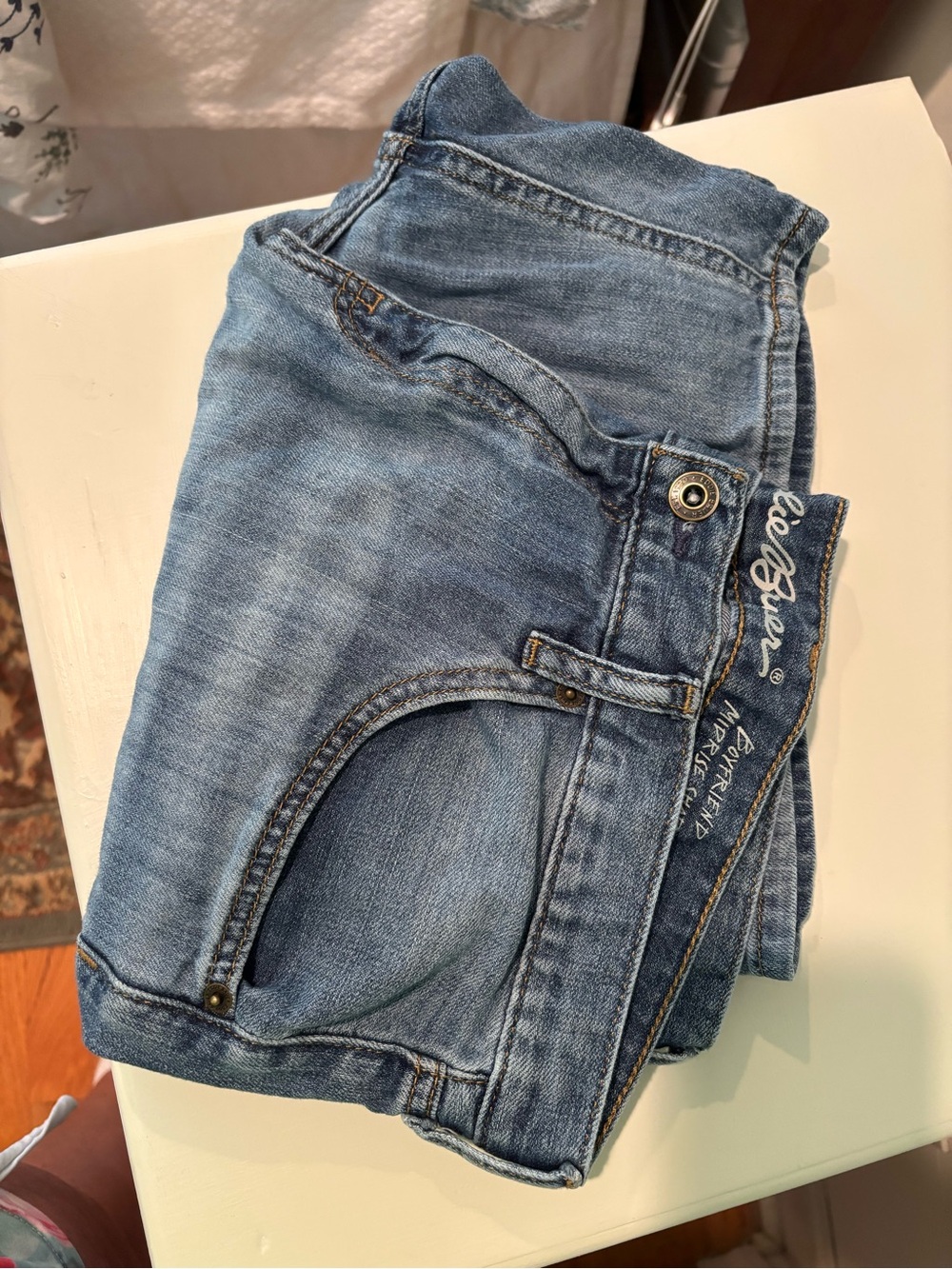 Eddie Bauer medium rise denim shorts